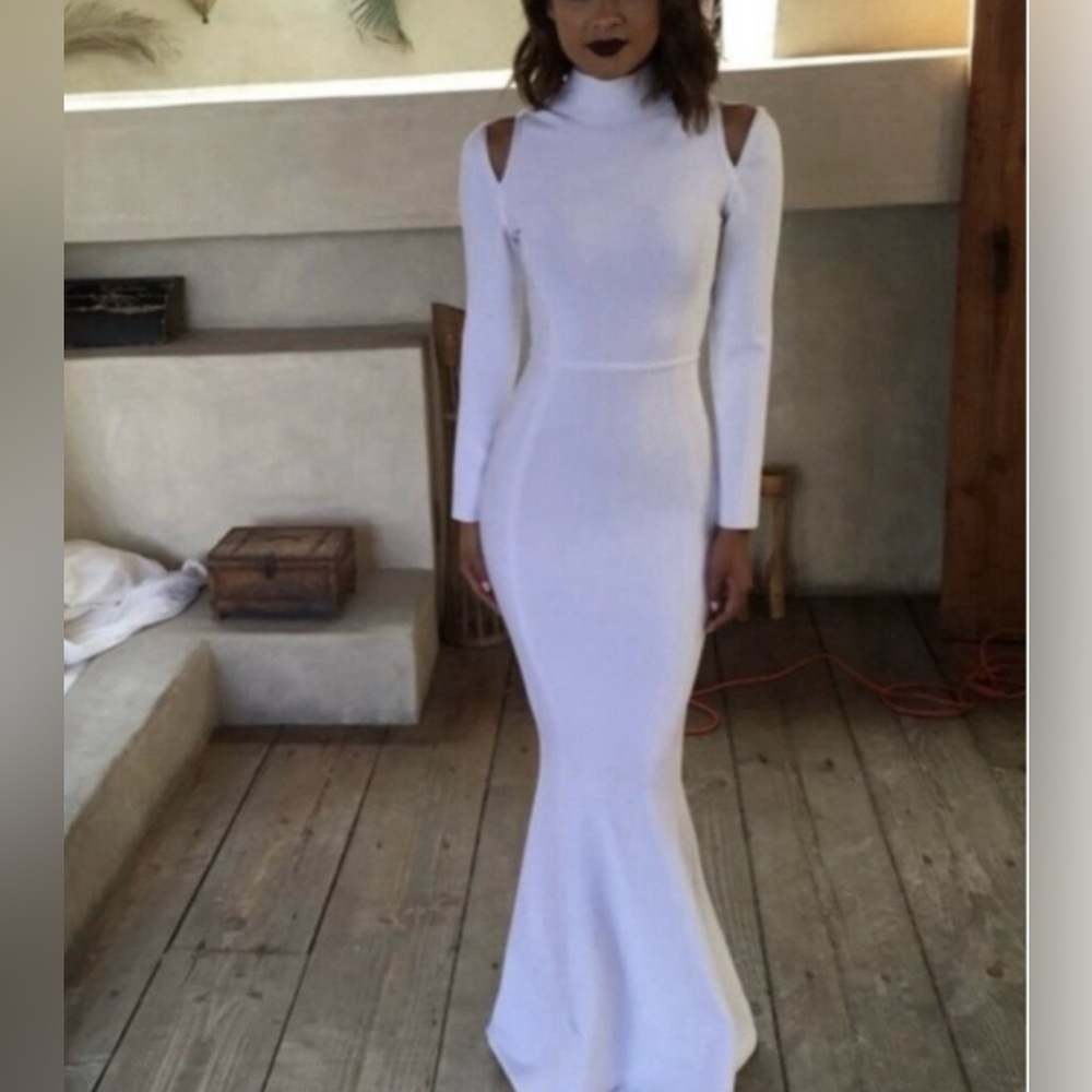 White Maxi Formal Bandage Gown